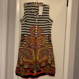 NEW LA Cera Large -striped & Print Shift dress